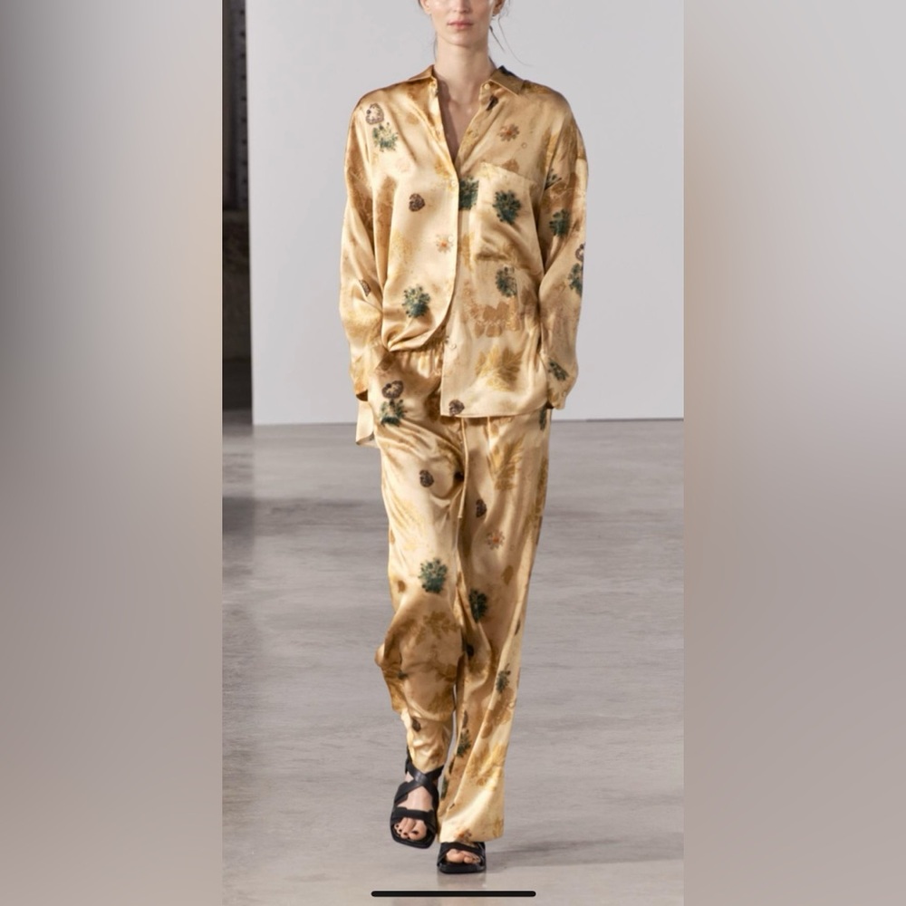 100% SILK pants ZARA
